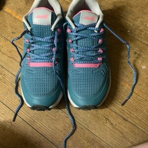 Blue, pink, and white Avis shoes size 7 and 1/2